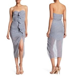 Veronica Beard Dress Womens Size 12 Wallflower Blue/ White 100% Silk Strapless